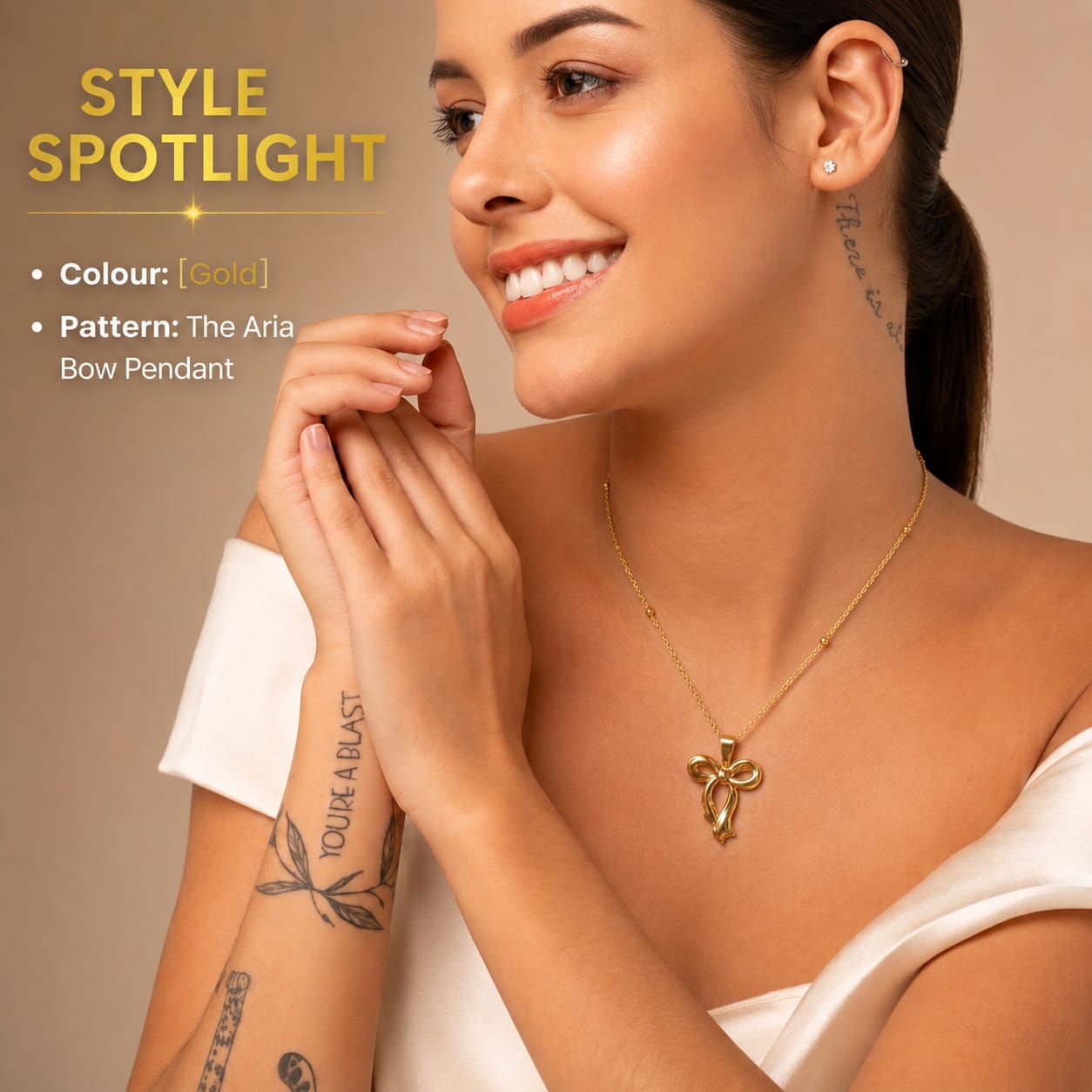 The Aria Bow Pendant Necklace